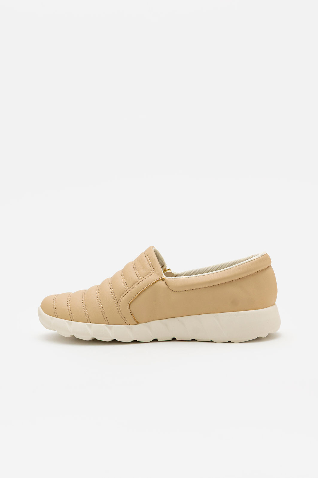 Tênis Slip On Piccadilly com Zíper Lateral Amêndoa Tênis Slip On Piccadilly com Zíper Lateral Amêndoa