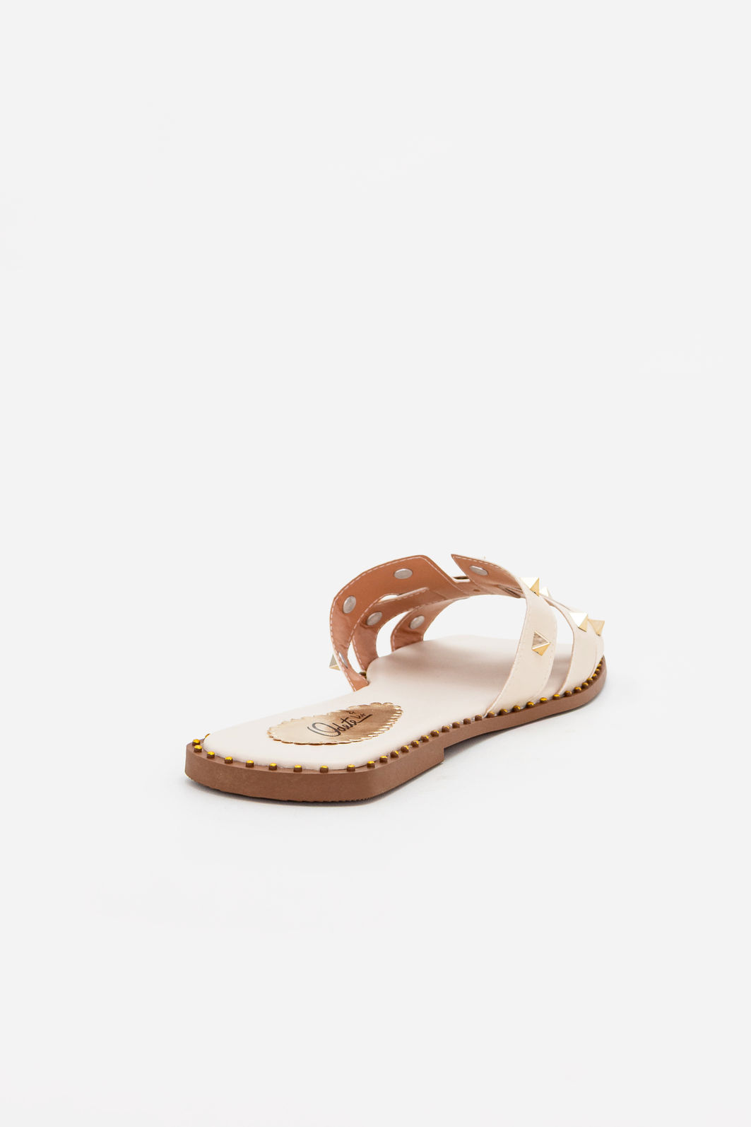 Rasteira H com Spikes Off White Rasteira H com Spikes Off White