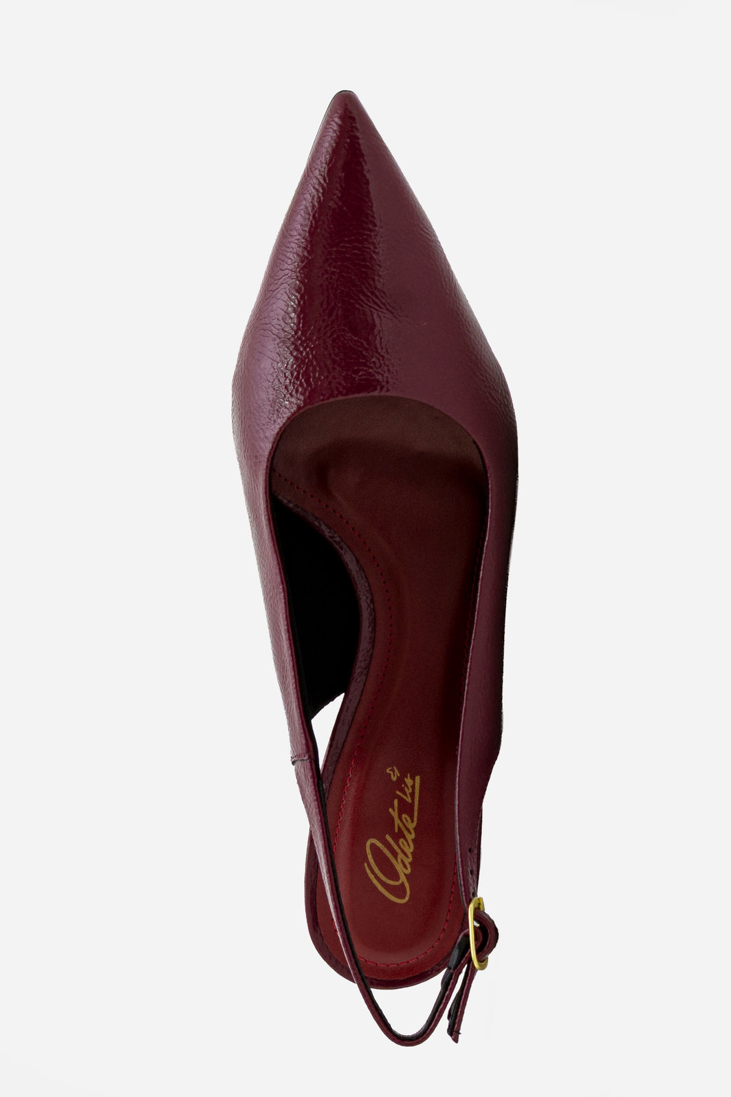 Chanel em Verniz com Salto Cromado Bordo Chanel em Verniz com Salto Cromado Bordo