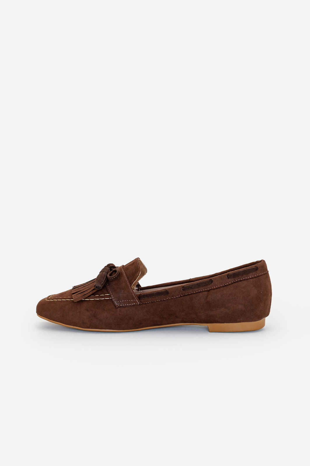 Mocassim em Camurça com Franja Marrom Mocassim em Camurça com Franja Marrom