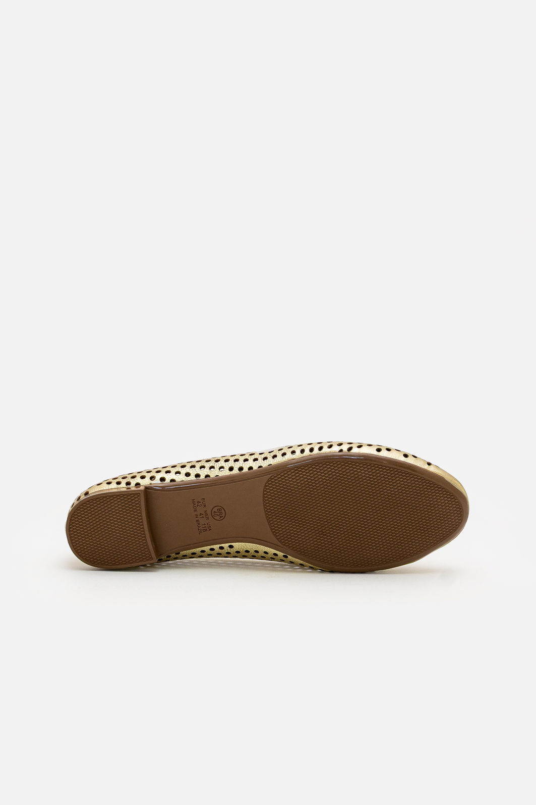 Sapatilha em Couro com Recortes a Laser Champagne Sapatilha em Couro com Recortes a Laser Champagne