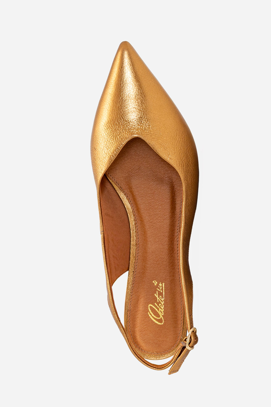 Slingback em Couro Bronze Slingback em Couro Bronze