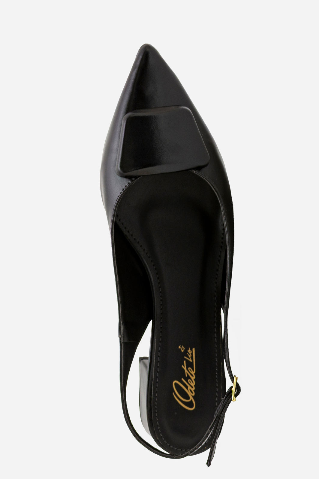Chanel com Enfeite e Salto Baixo Preto Chanel com Enfeite e Salto Baixo Preto