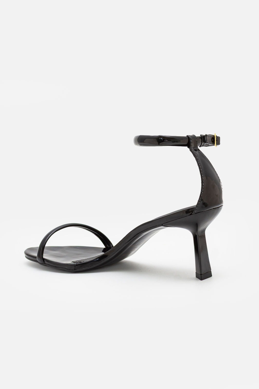 Sandália Delicada com Tira Fina com Salto Geométrico Preto Sandália Delicada com Tira Fina com Salto Geométrico Preto