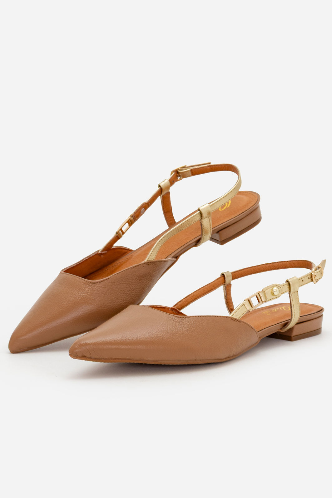 Slingback Elegante em Couro Caramelo Slingback Elegante em Couro Caramelo