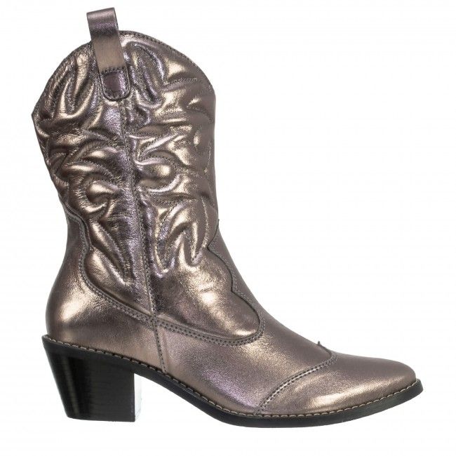 Bota Western Bordada Cano Longo Chumbo