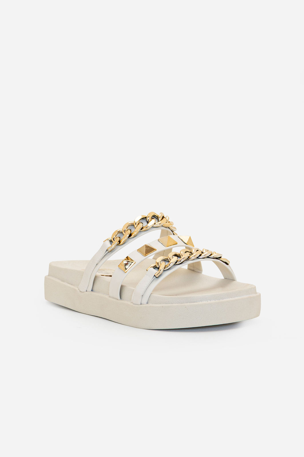 Papete com Metais e Solado Alto Off White Papete com Metais e Solado Alto Off White