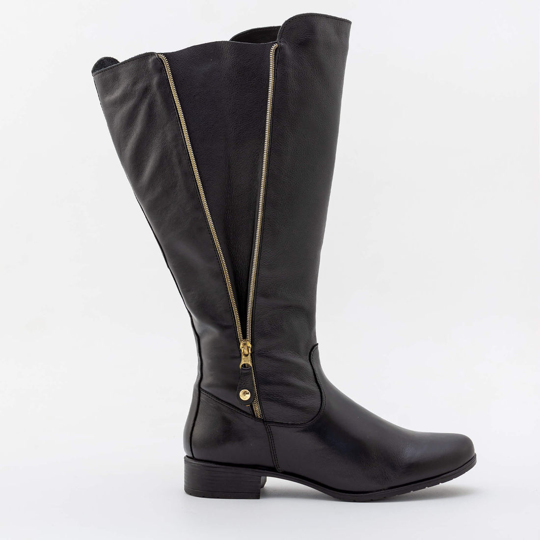 Bota Montaria em Couro com Extensor Preta