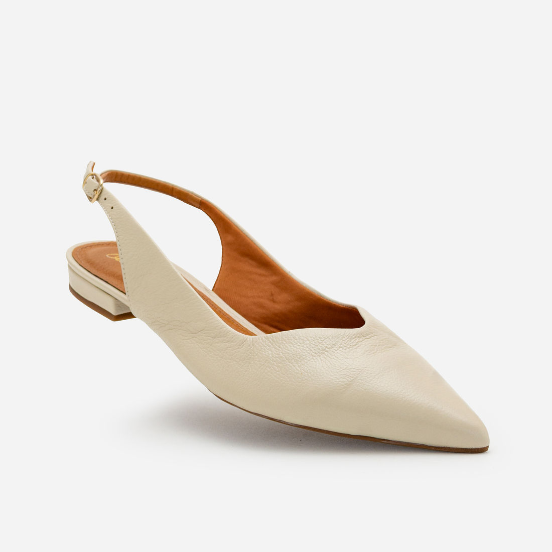 Slingback em Couro Off White Slingback em Couro Off White