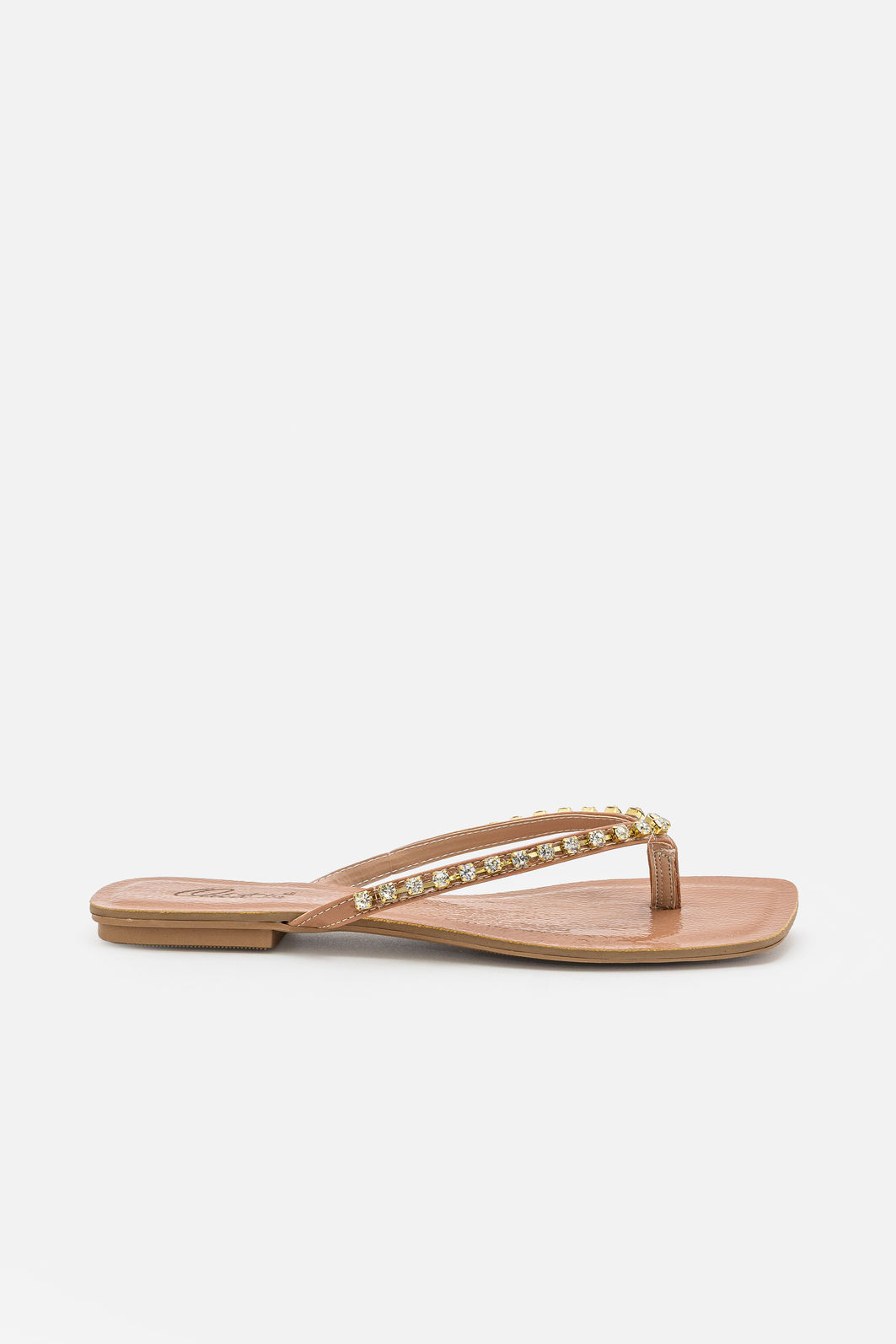 Rasteira com Strass Delicada Amêndoa Rasteira com Strass Delicada Amêndoa