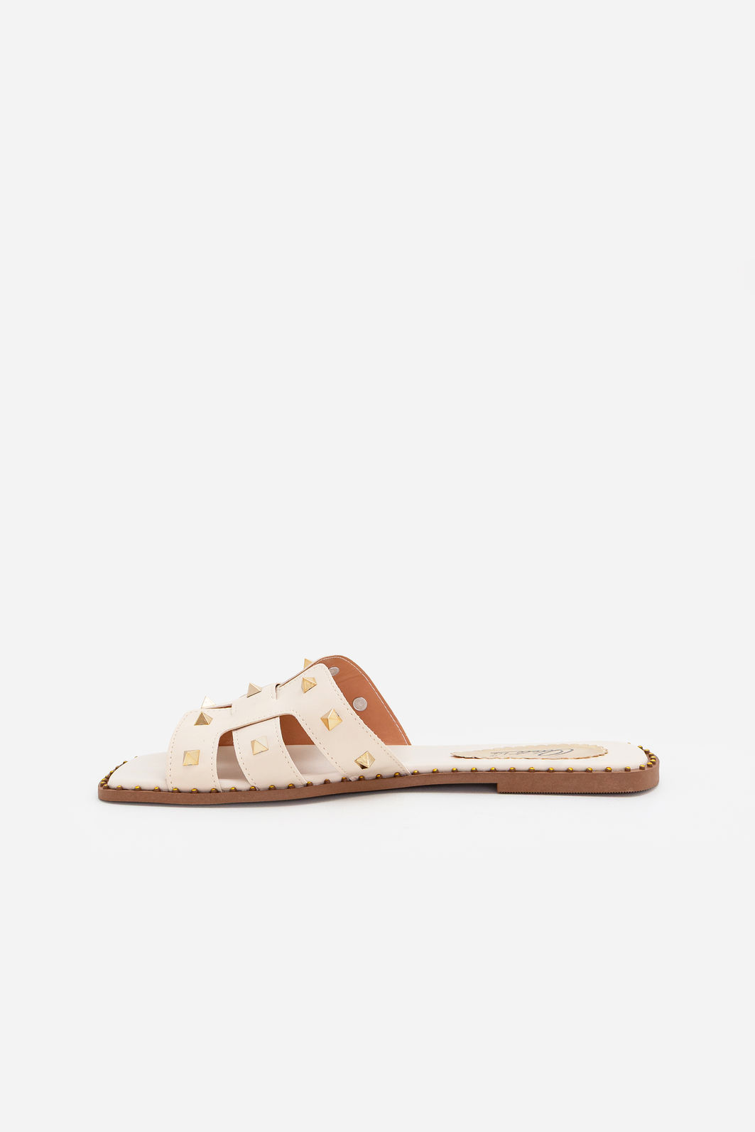 Rasteira H com Spikes Off White Rasteira H com Spikes Off White