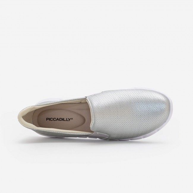 Tênis Slip On Comfort em Material Texturizado Prata Tênis Slip On Comfort em Material Texturizado Prata