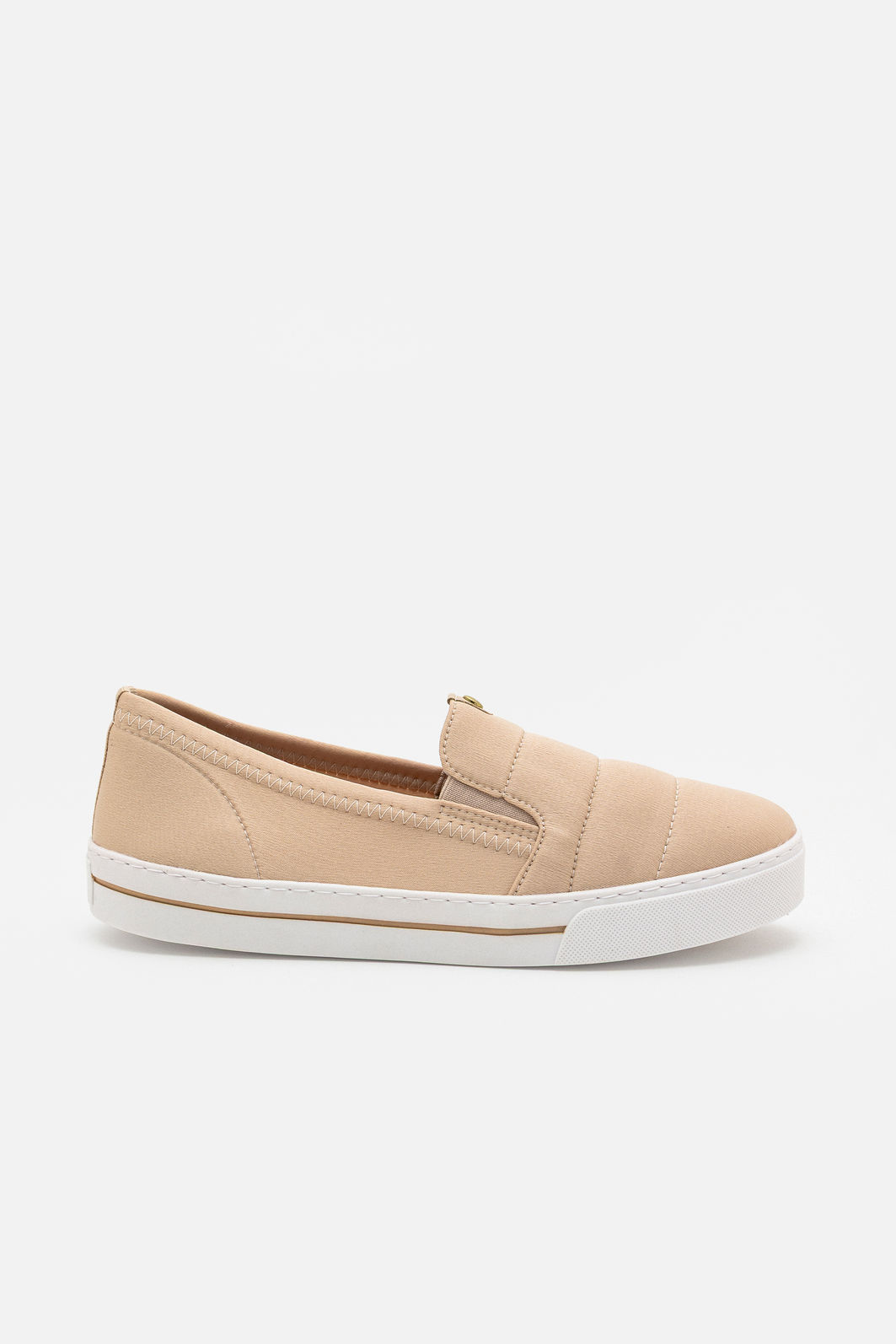 Tênis Slip On com Solado Alto Amêndoa Tênis Slip On com Solado Alto Amêndoa