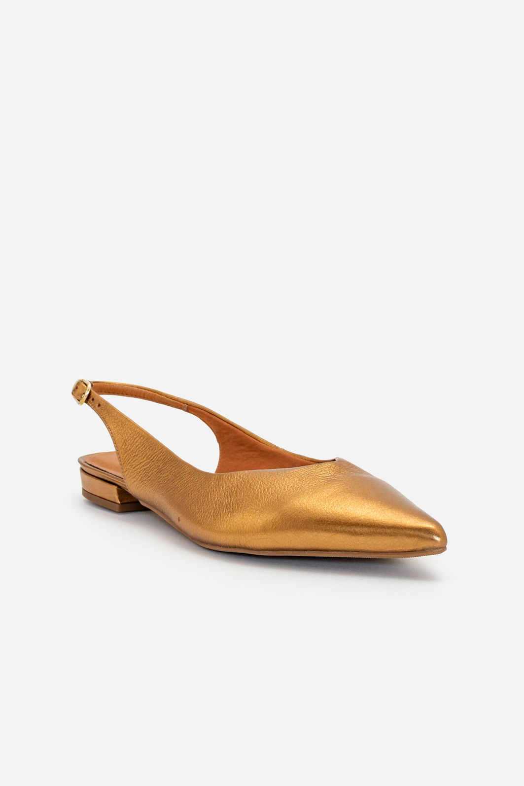 Slingback em Couro Bronze Slingback em Couro Bronze