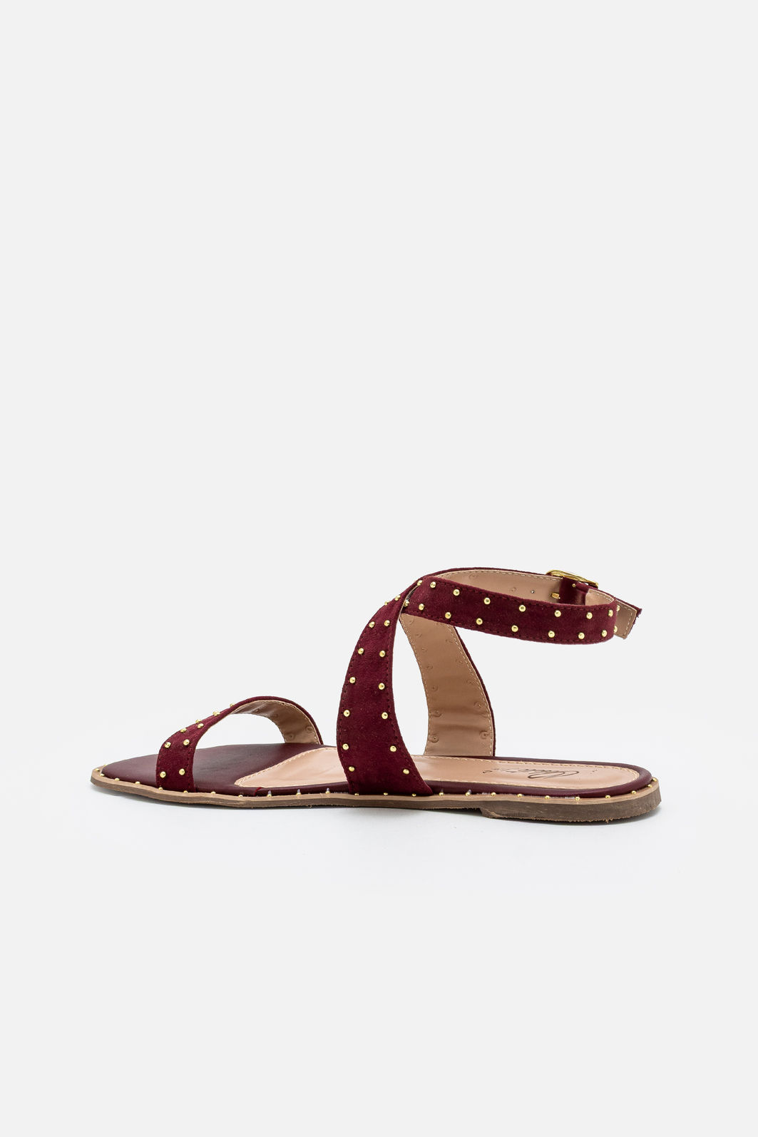 Rasteira Estilosa com Rebites Bordo Rasteira Estilosa com Rebites Bordo