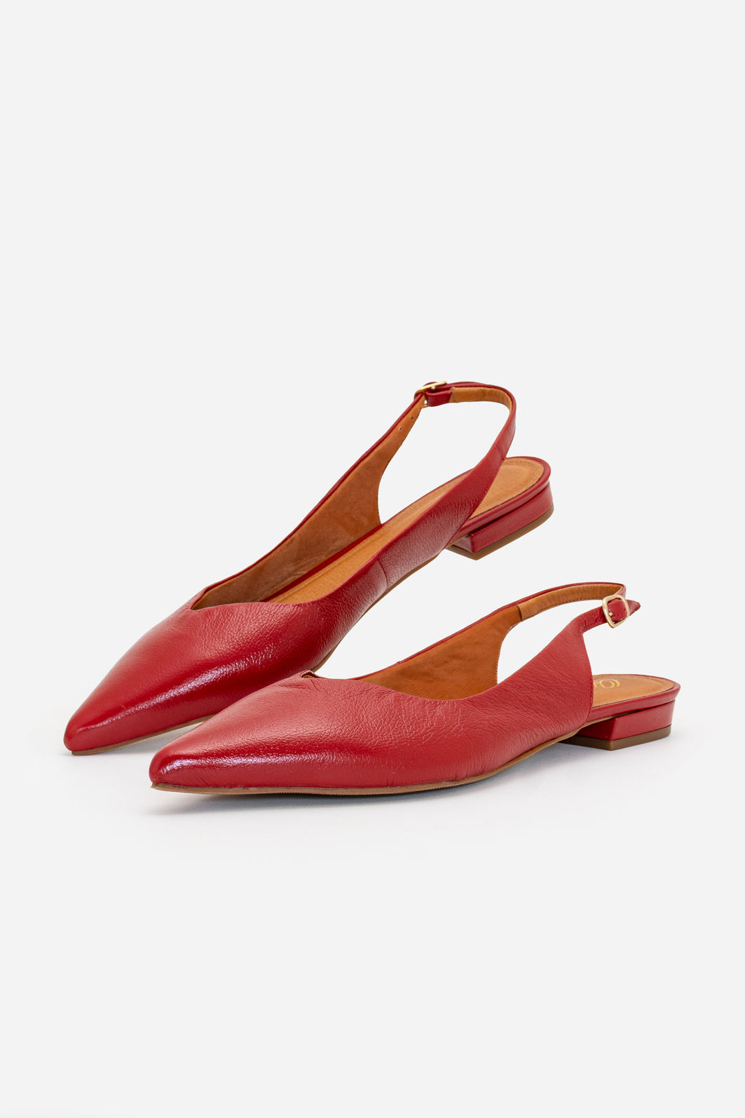 Slingback em Couro Vermelho Slingback em Couro Vermelho