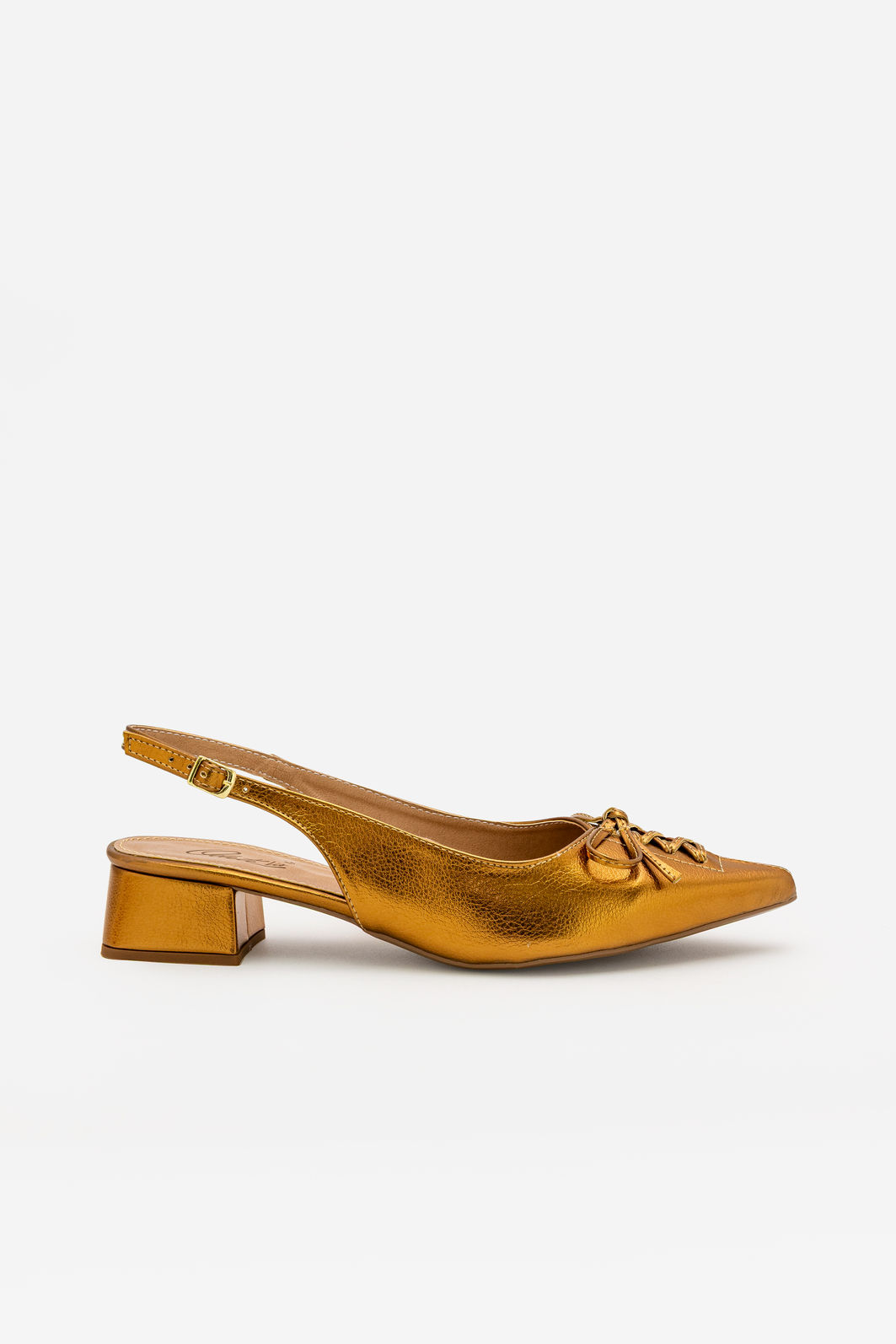 Chanel com Salto Baixo Bronze Chanel com Salto Baixo Bronze