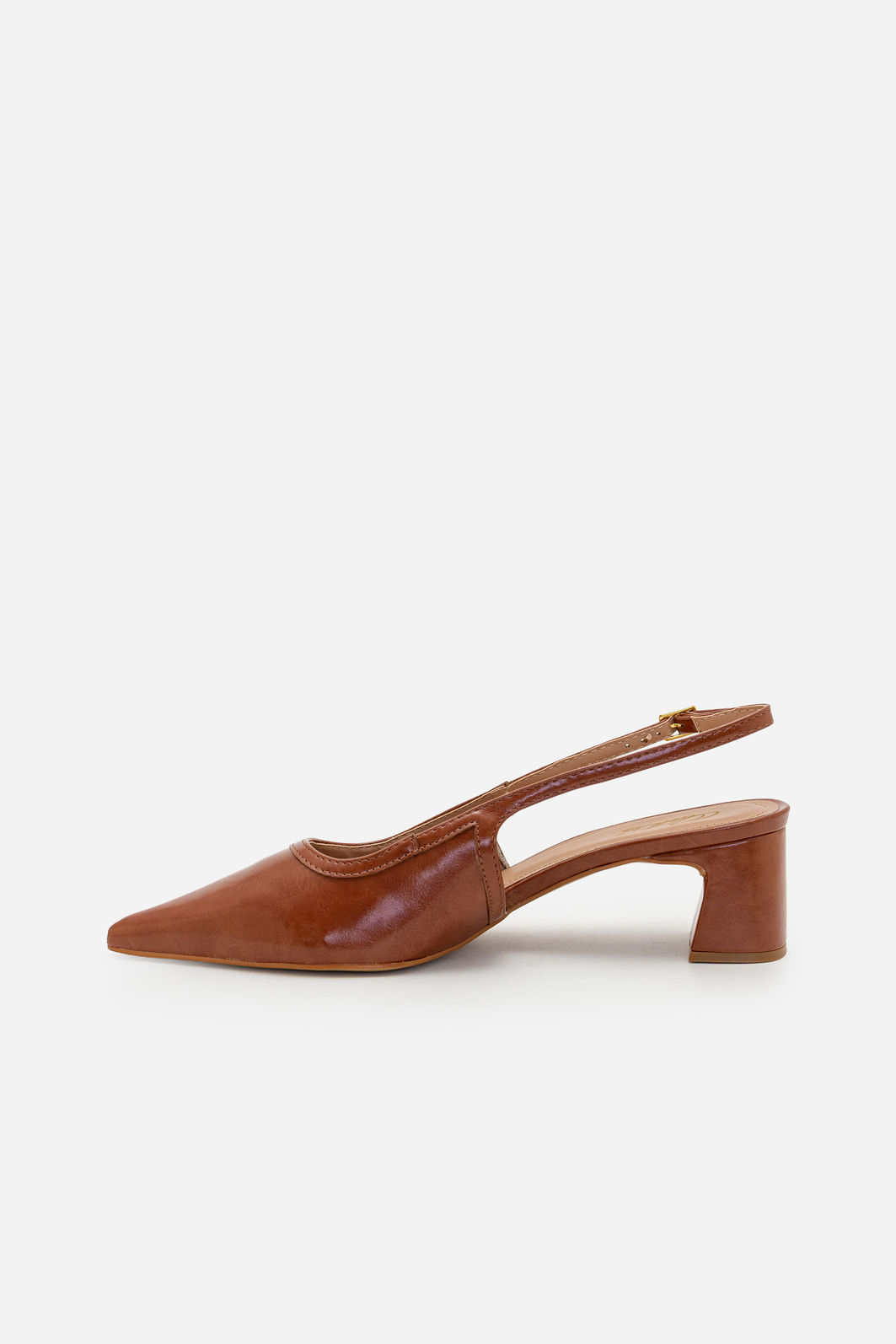 Chanel Elegante com Salto Bloco Tostado Chanel Elegante com Salto Bloco Tostado