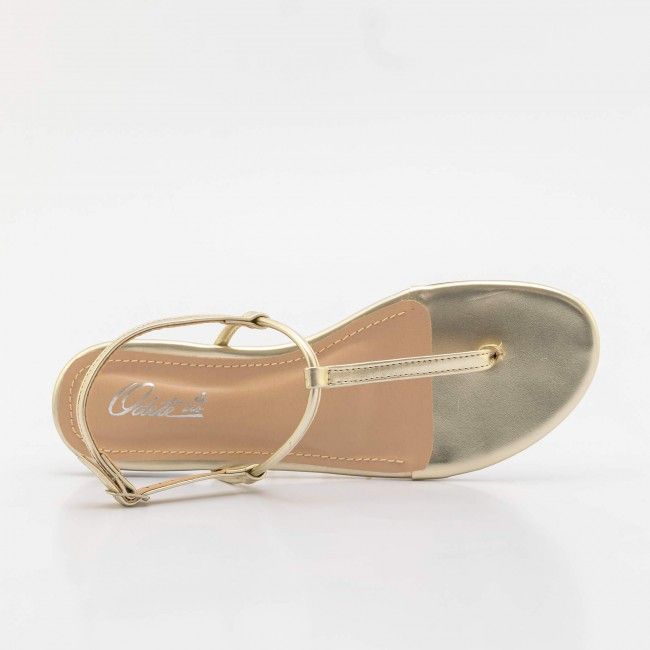 Rasteira Básica Tiras Minimalistas Champagne