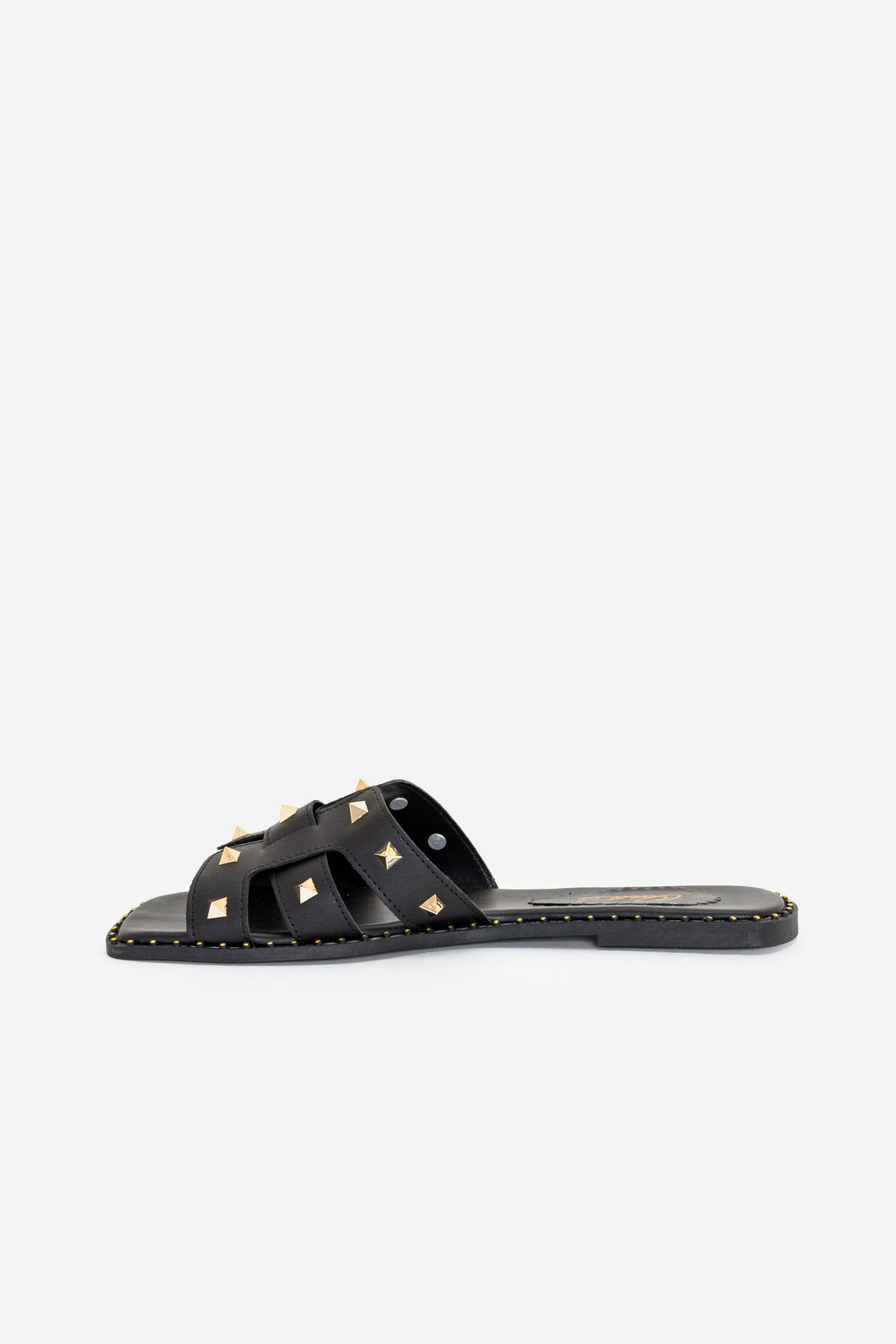Rasteira H com Spikes Preta Rasteira H com Spikes Preta