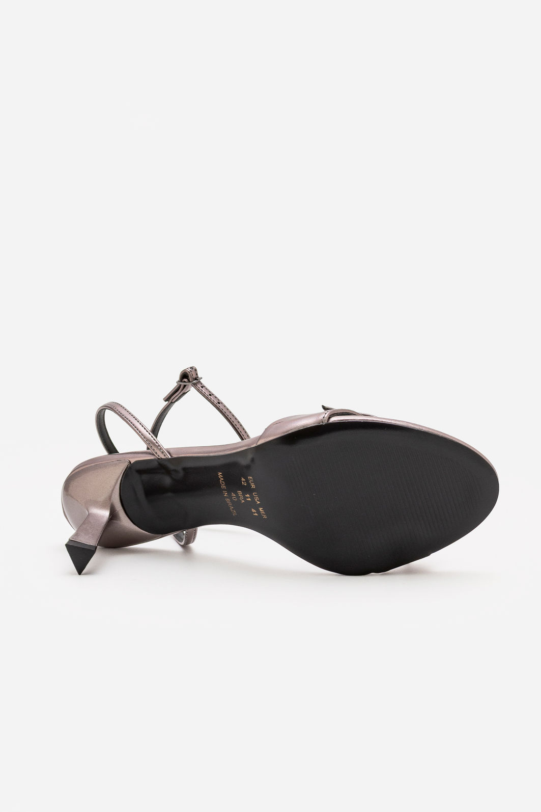 Sandália com Laço e Salto Geométrico Prata Velho Sandália com Laço e Salto Geométrico Prata Velho