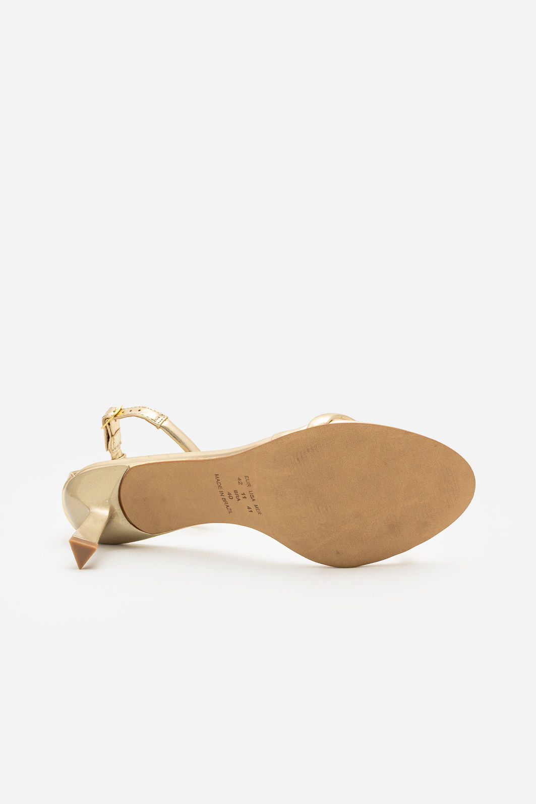 Sandália Delicada com Tira Fina com Salto Geométrico Ouro Sandália Delicada com Tira Fina com Salto Geométrico Ouro