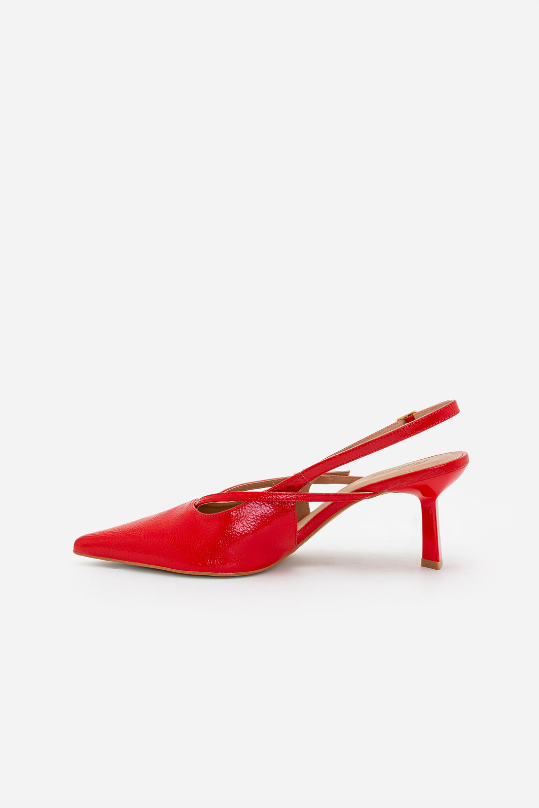 Slingback com Salto Geométrico Vermelho Slingback com Salto Geométrico Vermelho