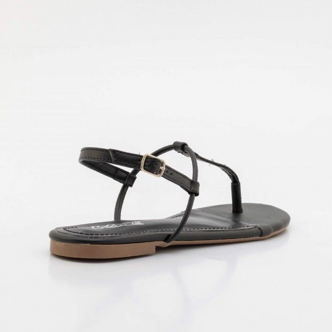 Rasteira Básica Tiras Minimalistas Preto