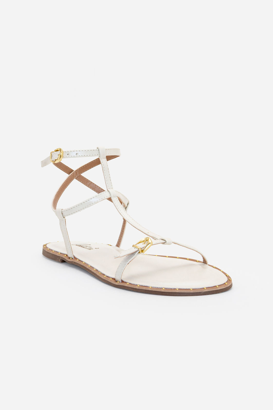 Rasteira com Tiras e Fivelas Off White Rasteira com Tiras e Fivelas Off White