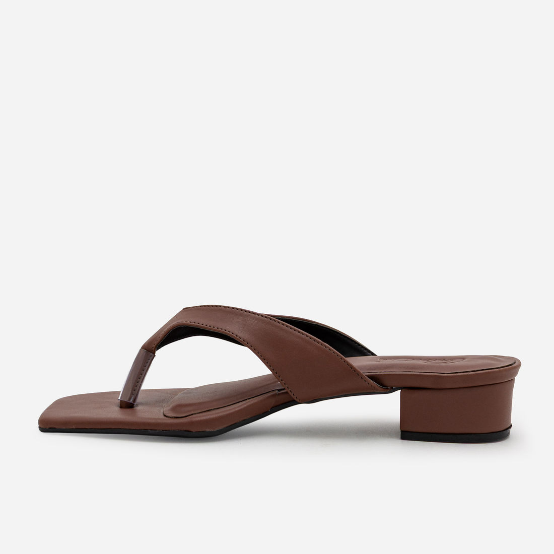 Mule De Dedo com Salto Bloco Baixo Marrom Mule De Dedo com Salto Bloco Baixo Marrom