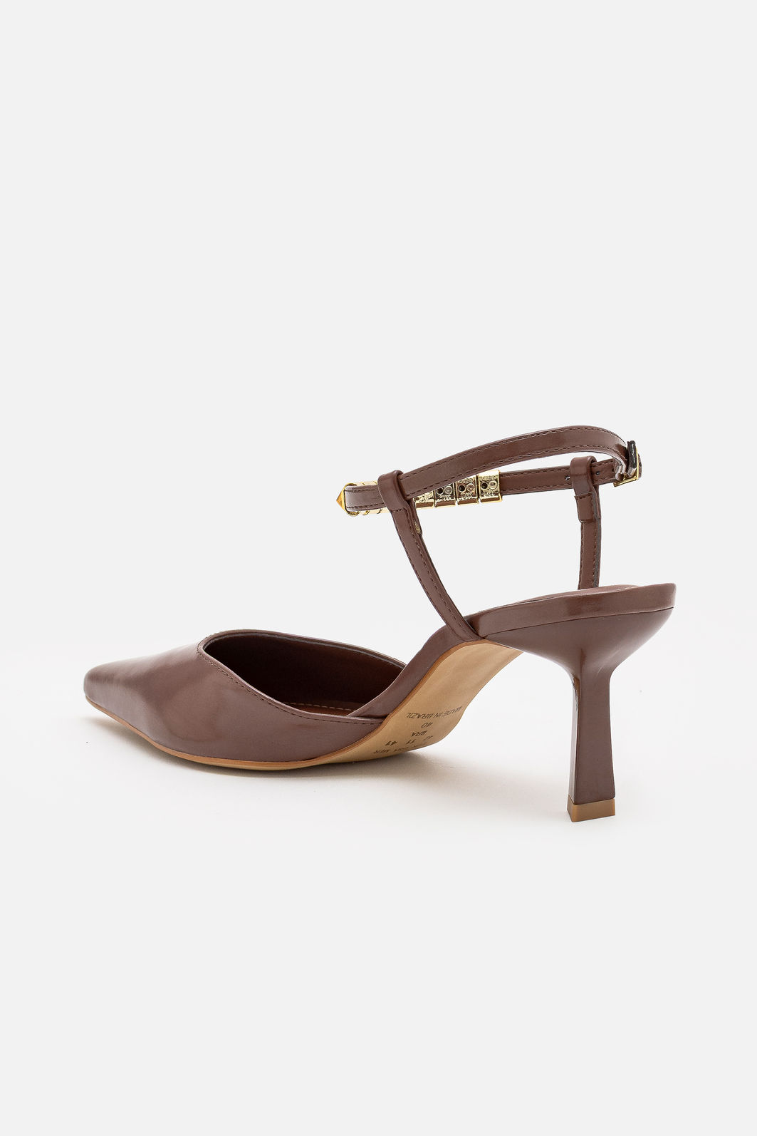 Chanel com Spikes Removíveis e Salto Geométrico Marrom Chanel com Spikes Removíveis e Salto Geométrico Marrom