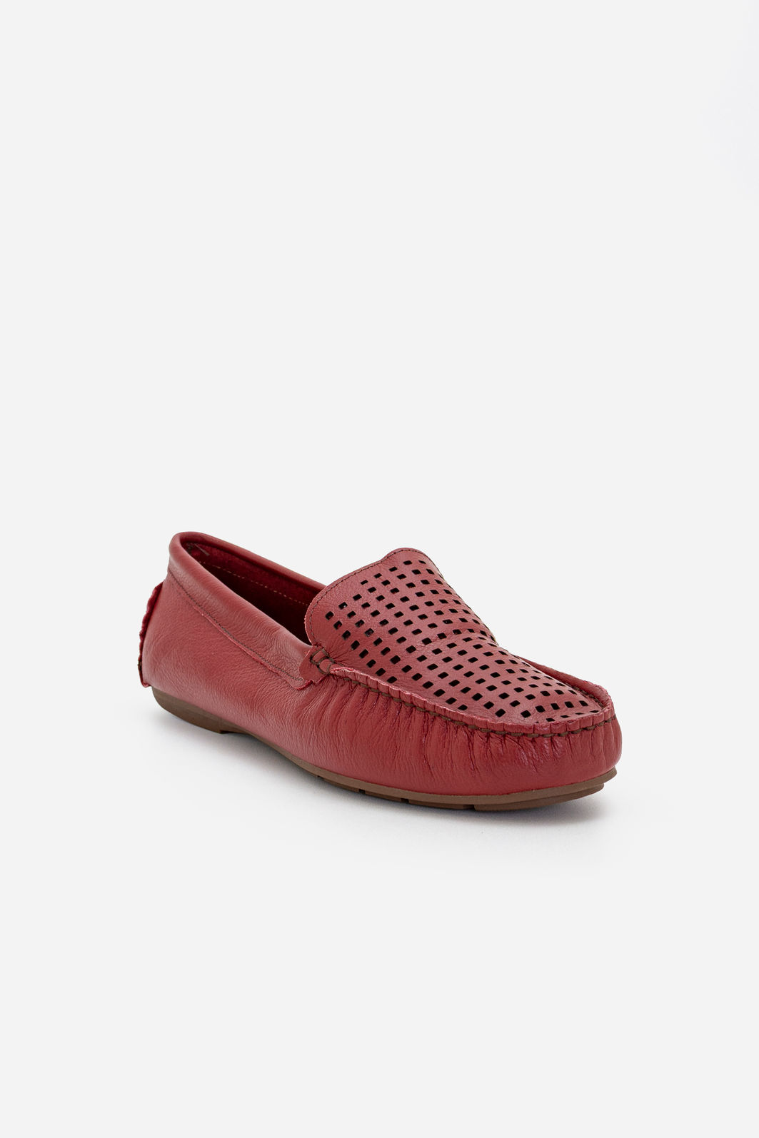 Mocassim em Couro com Recortes Muito Macio Bordô Mocassim em Couro com Recortes Muito Macio Bordô
