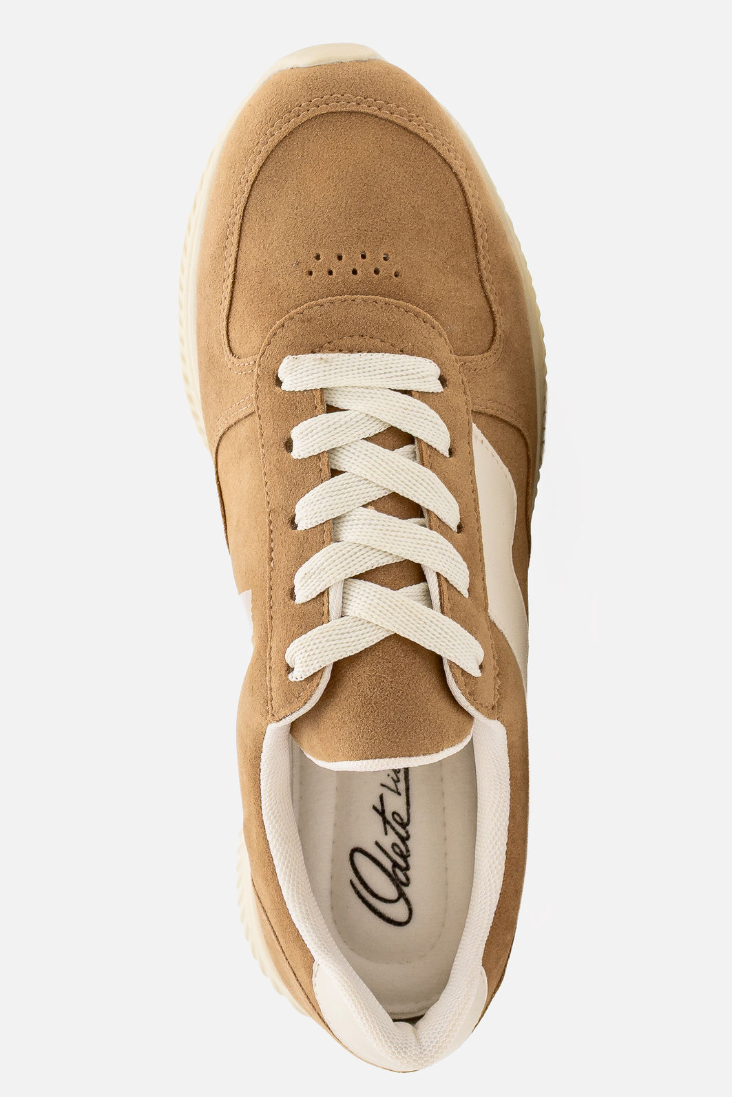 Tênis Moderno com Recortes Taupe