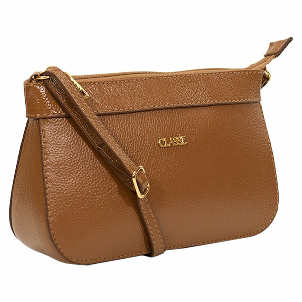 Bolsa Transversal em Couro Amêndoa Bolsa Transversal em Couro Amêndoa