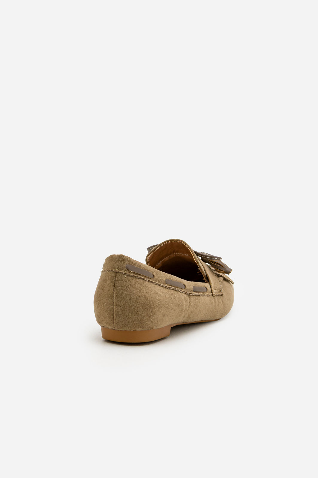 Mocassim em Camurça com Franja Taupe Mocassim em Camurça com Franja Taupe