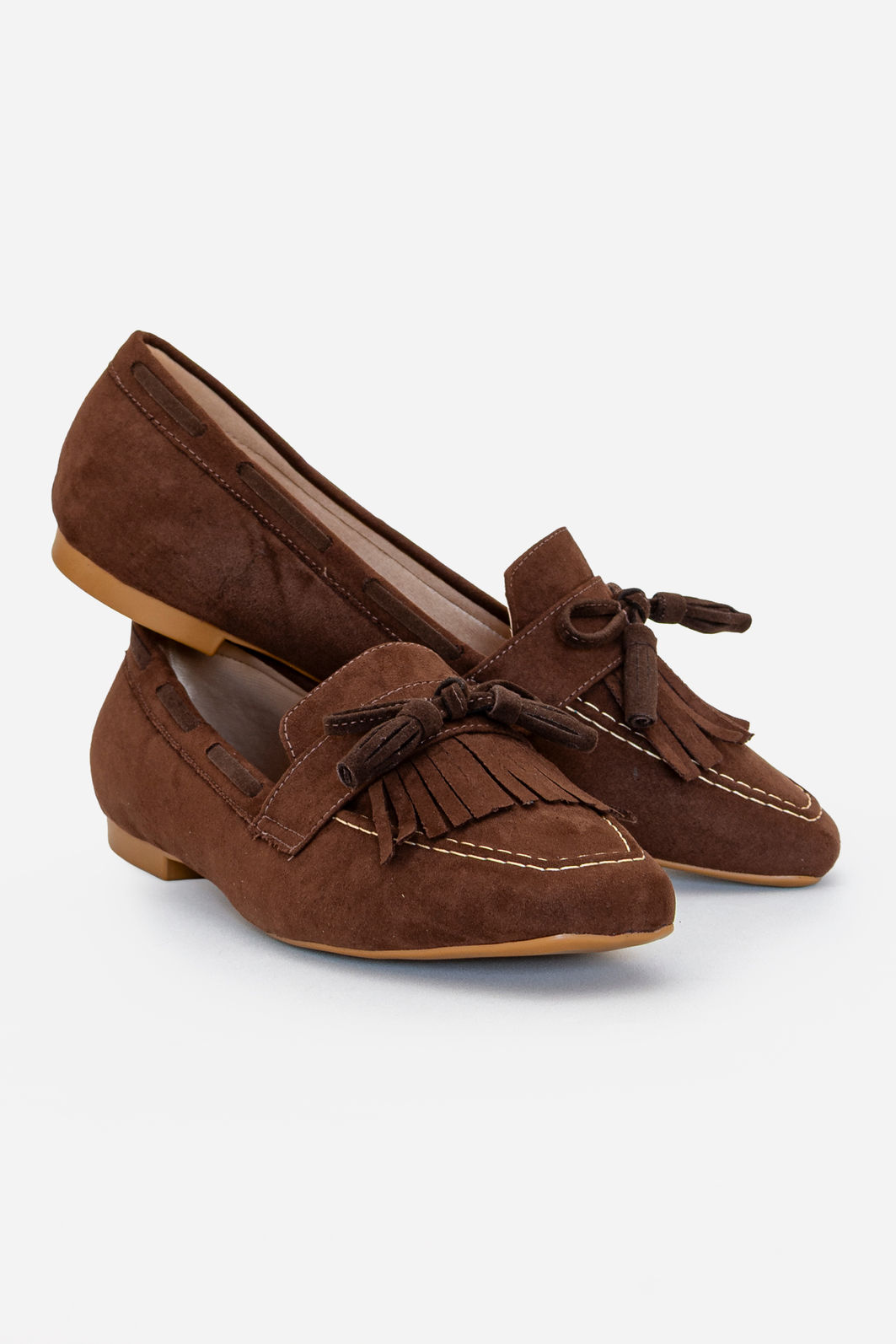 Mocassim em Camurça com Franja Marrom Mocassim em Camurça com Franja Marrom