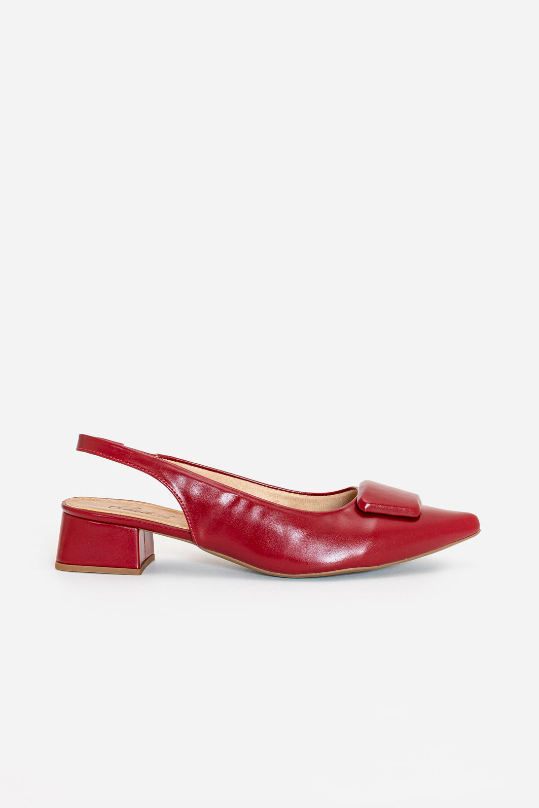 Slingback com Enfeite e Salto Baixo Bordo Slingback com Enfeite e Salto Baixo Bordo