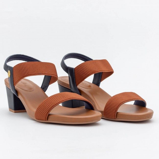 Sandália Usaflex Confortável com Salto Bloco Marinho Sandália Usaflex Confortável com Salto Bloco Marinho