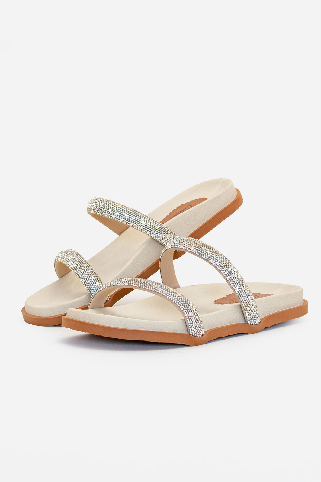 Papete com Tiras em Brilho Off White Papete com Tiras em Brilho Off White
