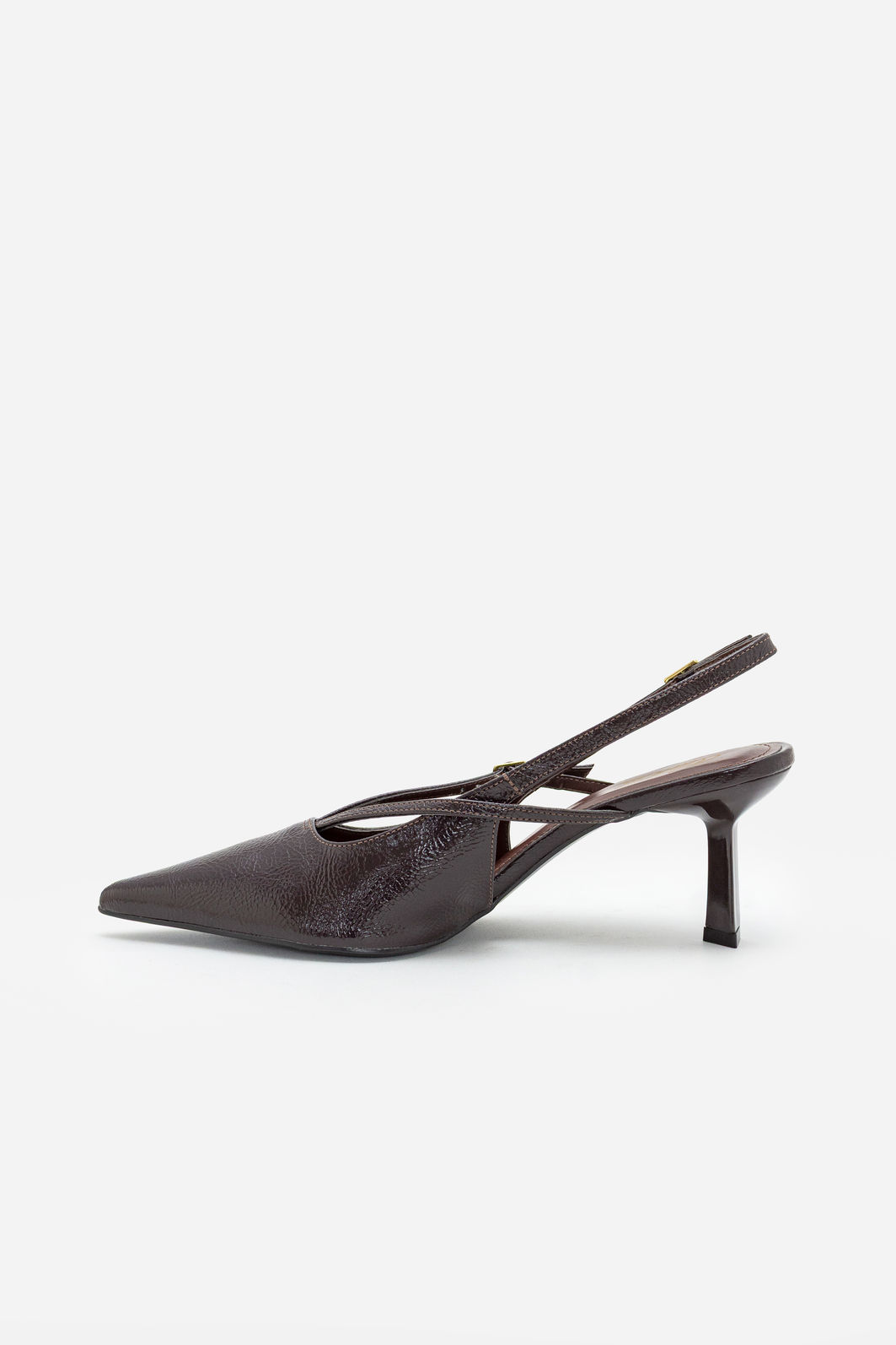 Slingback com Salto Geométrico Café Slingback com Salto Geométrico Café
