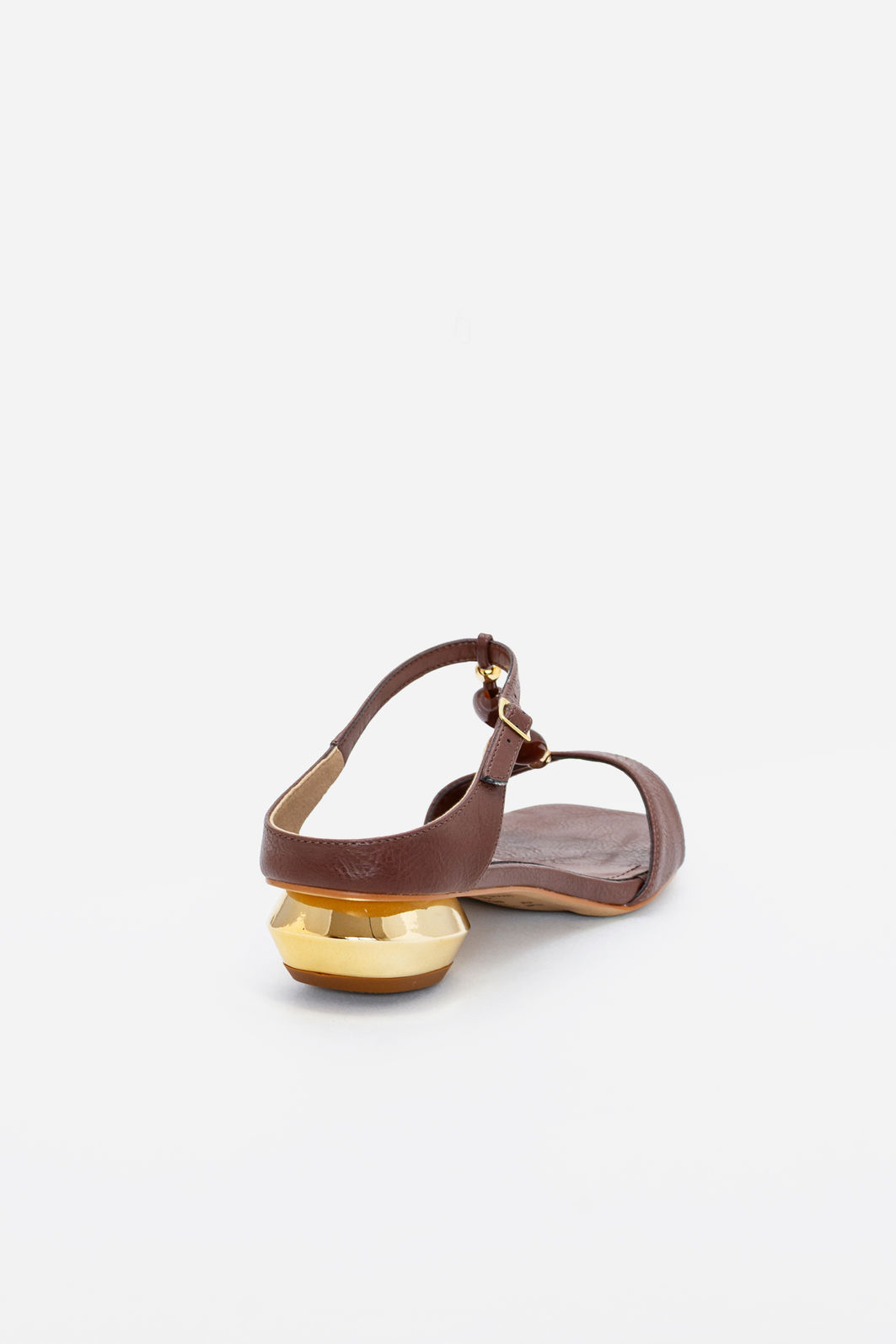 Mule com Pedras e Salto Cromado Marrom Mule com Pedras e Salto Cromado Marrom