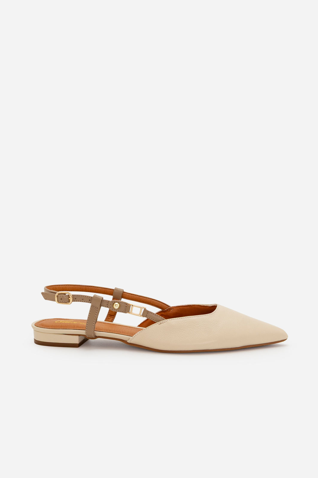 Slingback Elegante em Couro Off White Slingback Elegante em Couro Off White
