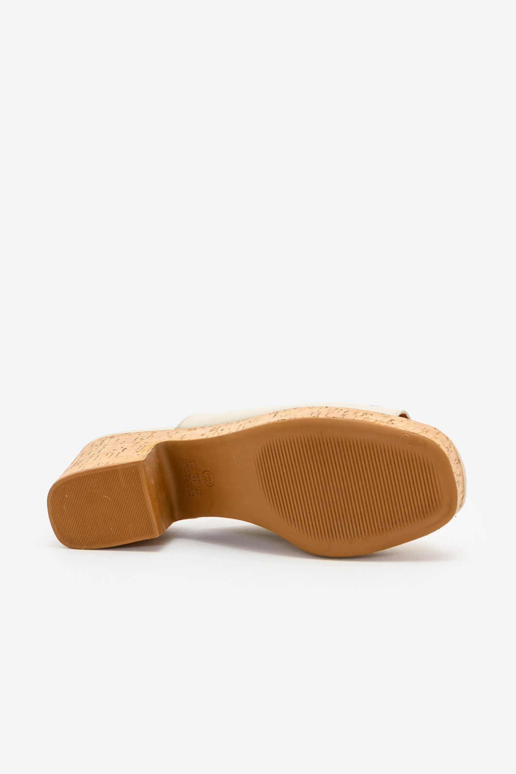 Mule em Couro com Salto de Cortiça Natural Off White