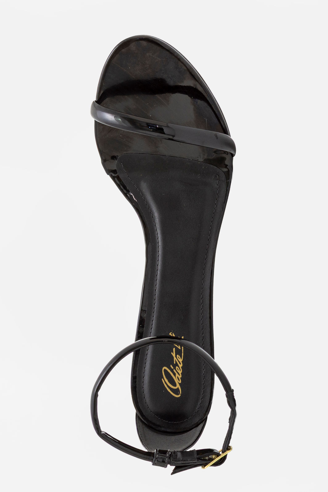 Sandália Delicada com Tira Fina com Salto Geométrico Preto Sandália Delicada com Tira Fina com Salto Geométrico Preto