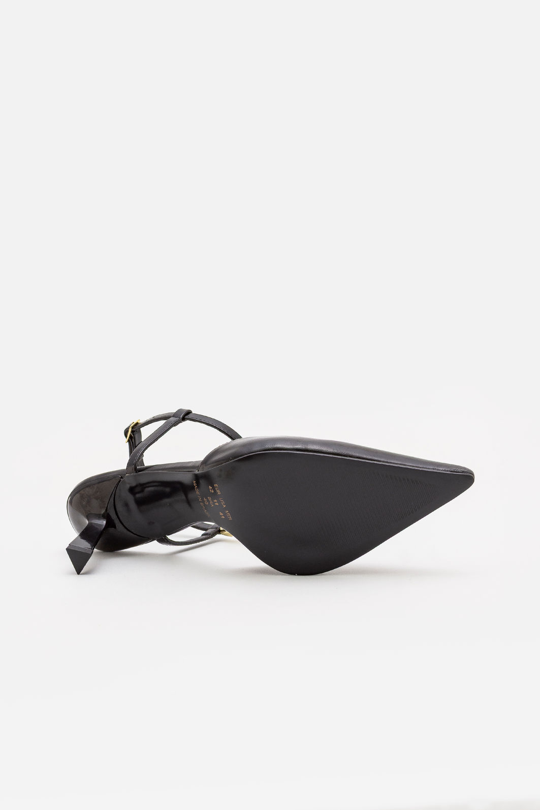 Slingback com Spikes Removíveis e Salto Geométrico Preto Slingback com Spikes Removíveis e Salto Geométrico Preto