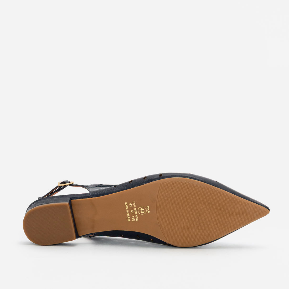 Slingback em Couro Delicado Marinho Slingback em Couro Delicado Marinho