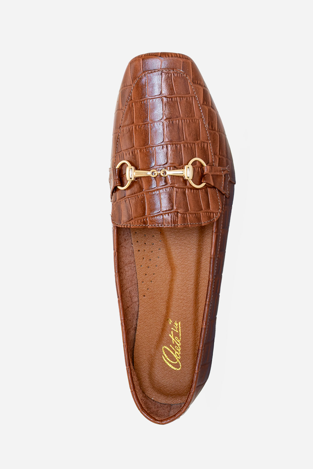 Mocassim em Couro Croco Tostado Mocassim em Couro Croco Tostado