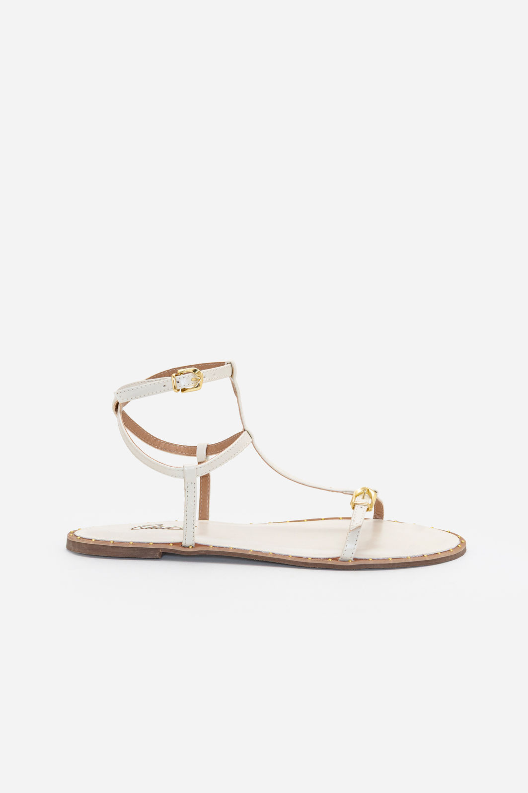 Rasteira com Tiras e Fivelas Off White Rasteira com Tiras e Fivelas Off White