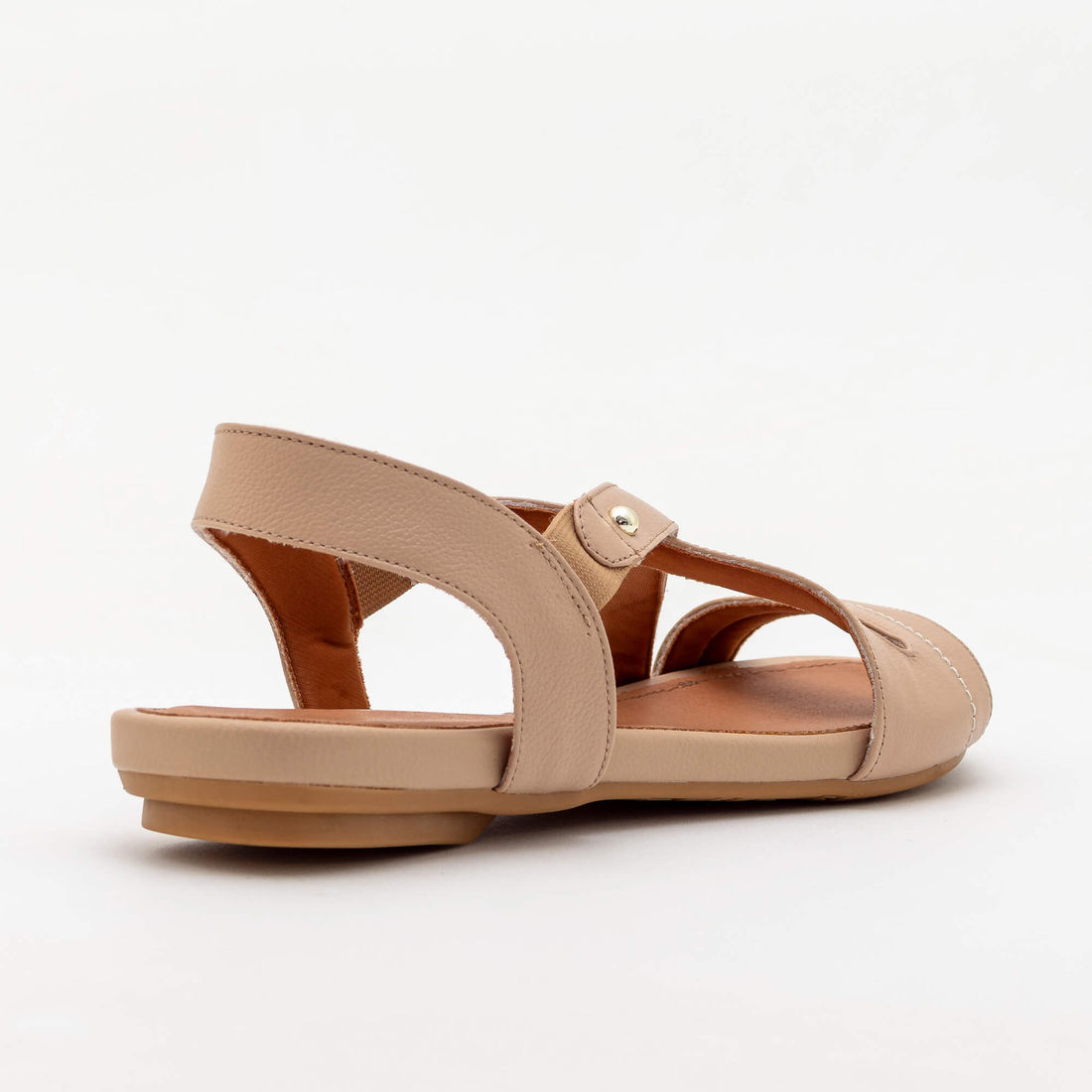 Rasteira Confortável em Couro Rose