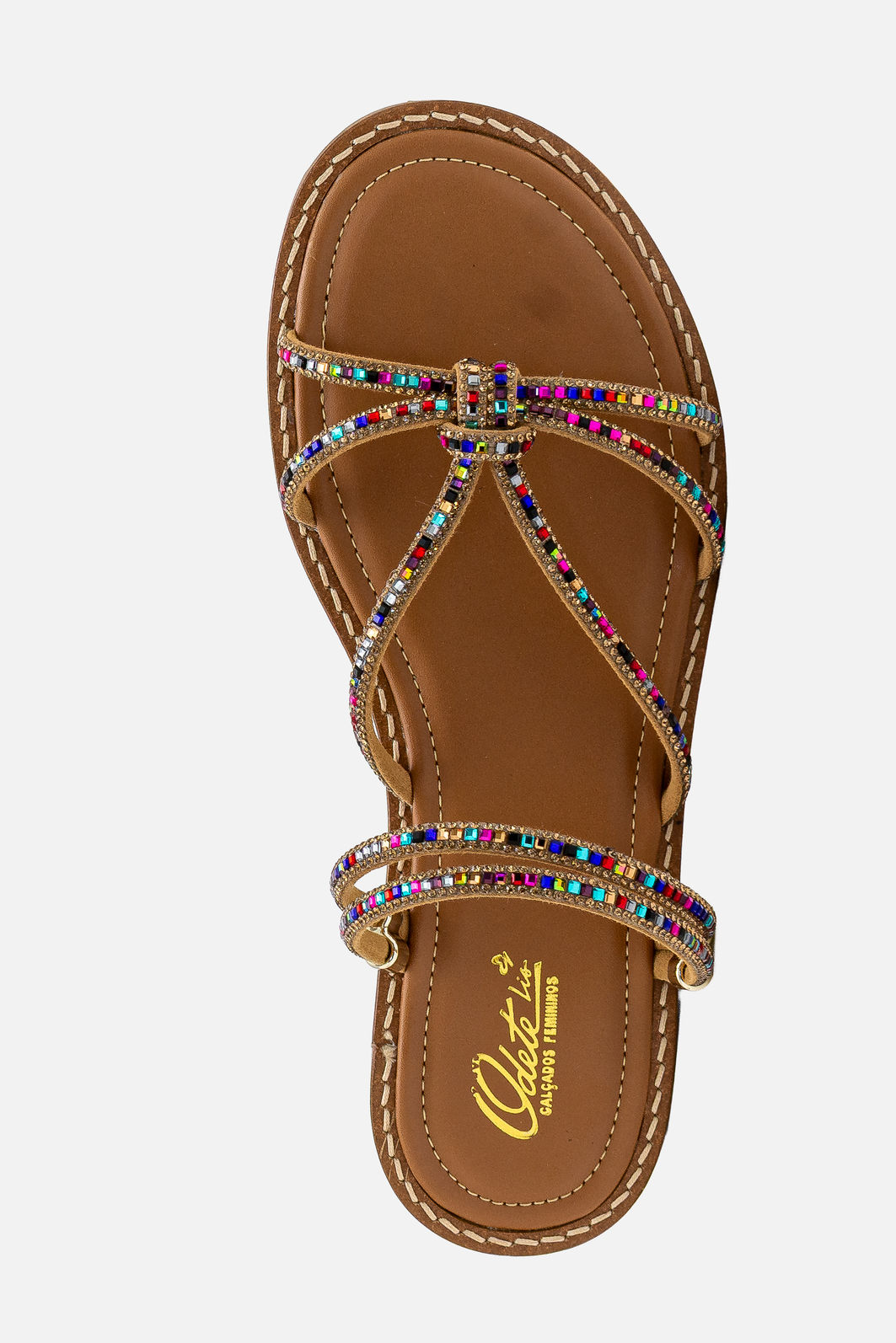 Rasteira com Brilhos Delicada 2 em 1 Tostado Rasteira com Brilhos Delicada 2 em 1 Tostado